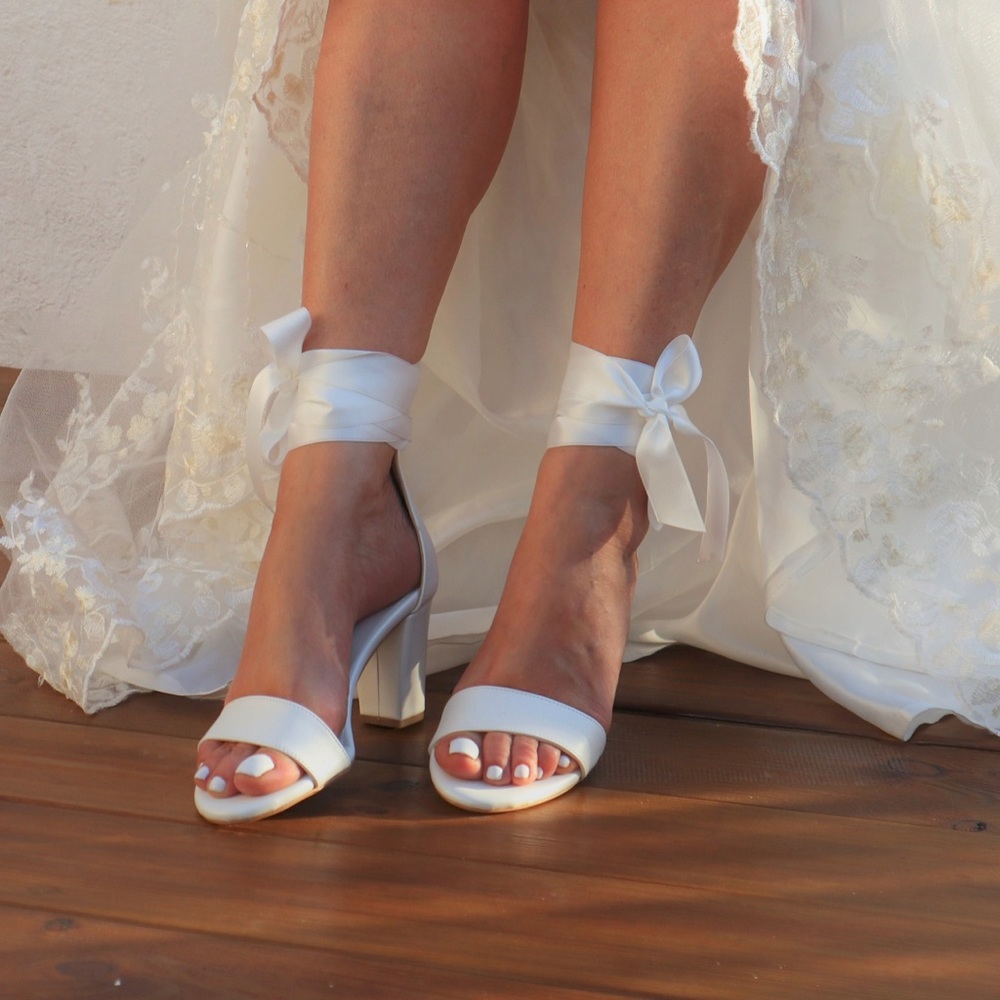 Bridal Shoes Ribbon Tie Ankle